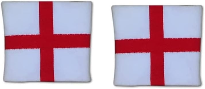 England Flag Sports Headband – Red & White Cross Stretch Sweatband for Running, Gym, Football, Sports Events & Fan Support
