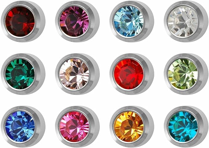 Pack of 12 pair Clear/Assorted stud earrings