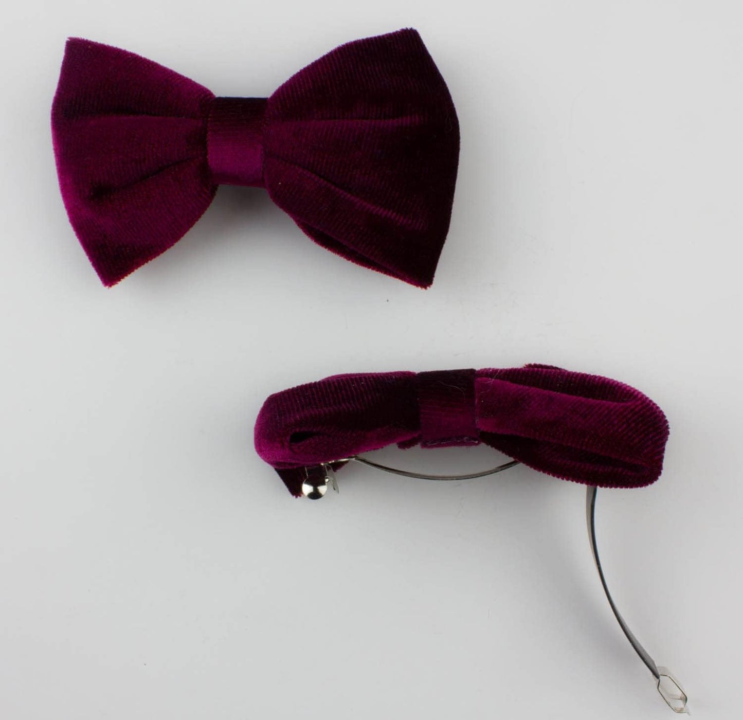 Pair of velvet bow hair clip