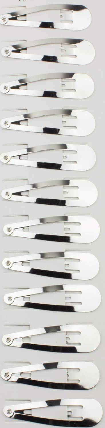 12 pcs Plain Snap Hair Clip Slider