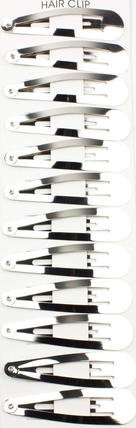 12 pcs Plain Snap Hair Clip Slider