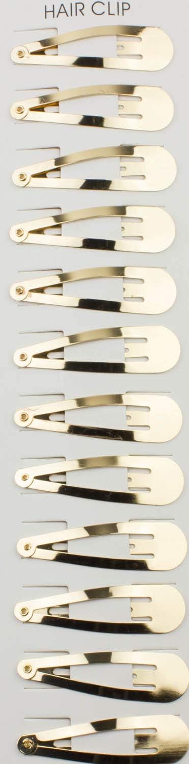 12 pcs Plain Snap Hair Clip Slider
