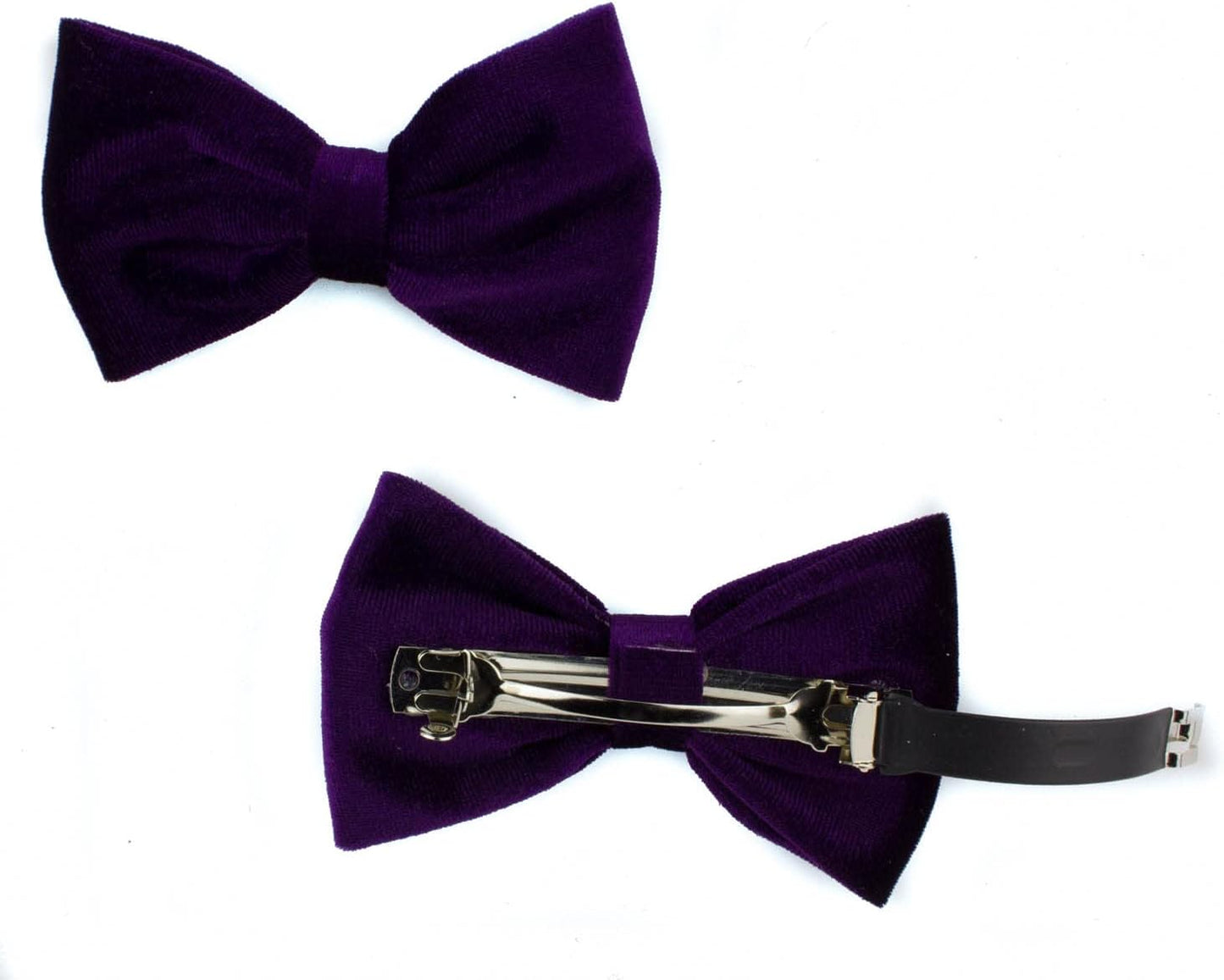 Pair of velvet bow hair clip