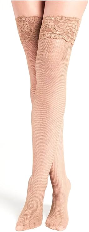 Fishnet holdups Silicon Lace Top Stocking