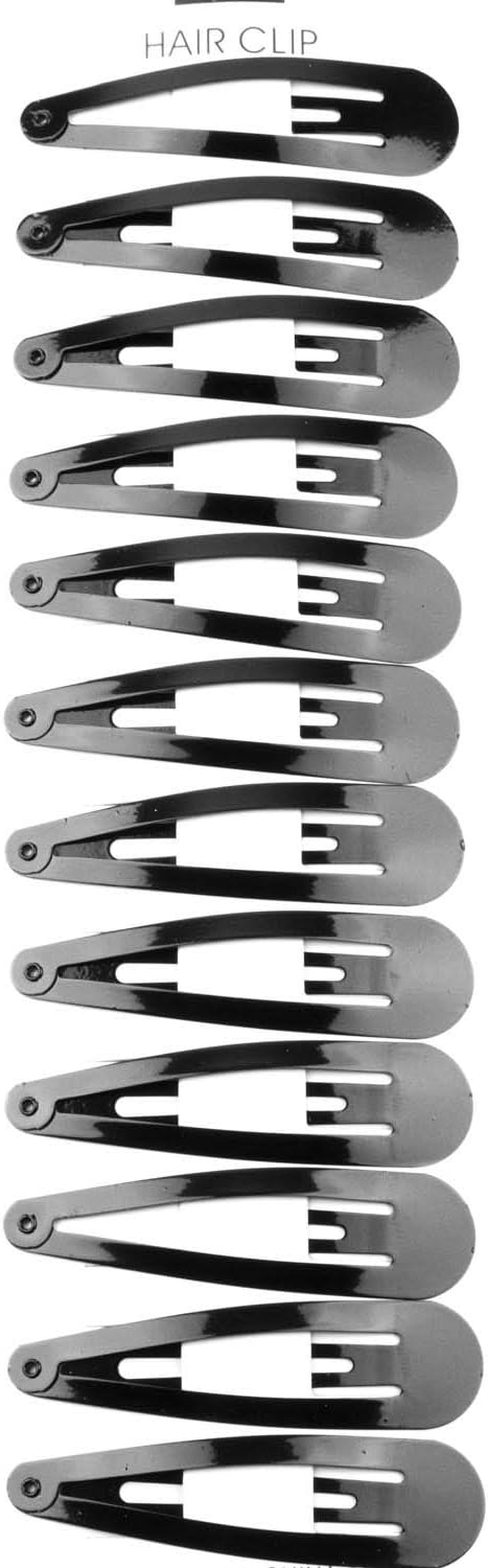12 pcs Plain Snap Hair Clip Slider