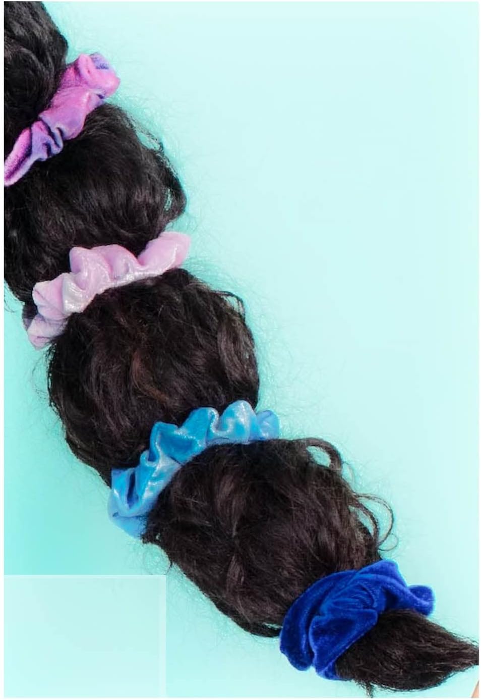 2 Pcs Velvet Hair Scrunchies for Girls & Women – Soft Skinny Small Hair Ties for Thin Hair, Stretchy Ponytail Bands (Green & Burgundy) Comfortable Daily Use Hair Accessories