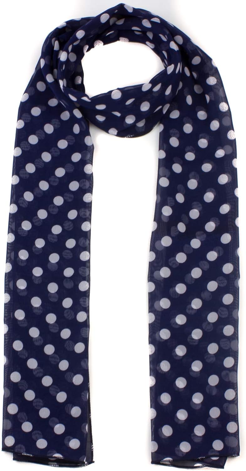 POLKA DOT CHIFON NECK WRAP
