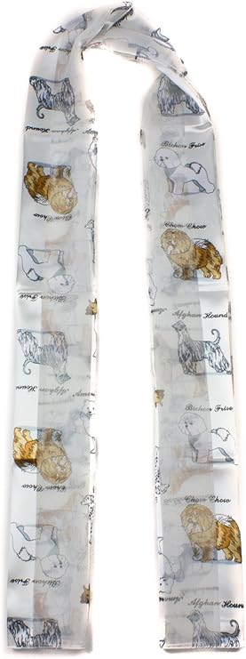 Soft silky dog print check Scarf