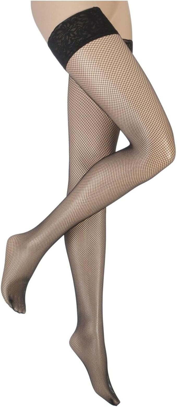 Fishnet holdups Silicon Lace Top Stocking