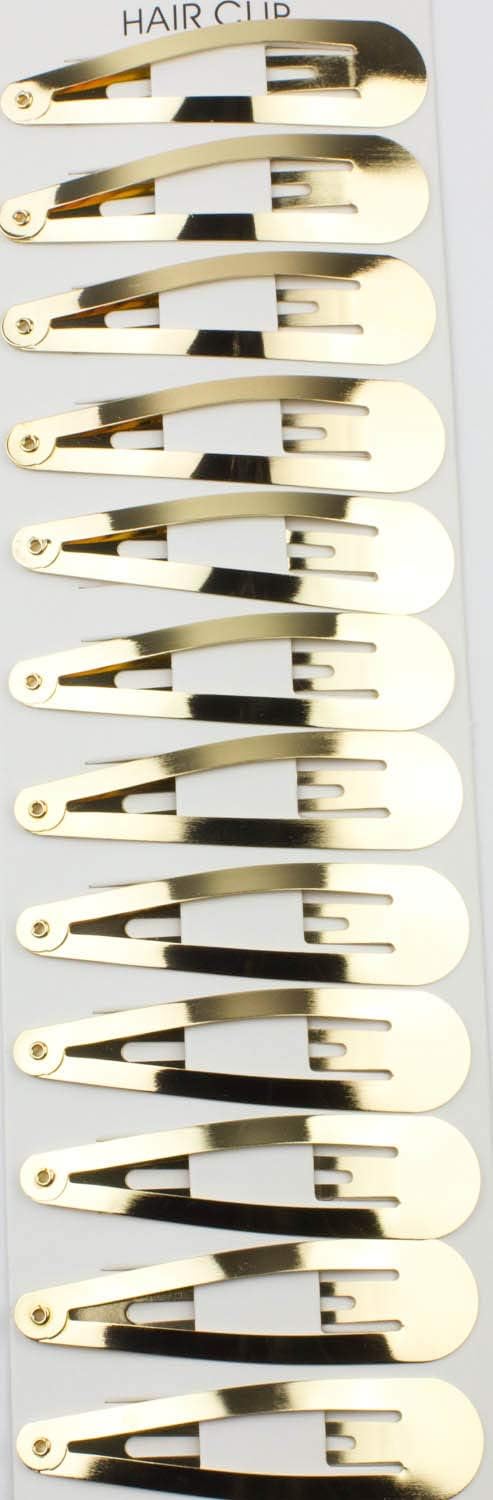 12 pcs Plain Snap Hair Clip Slider