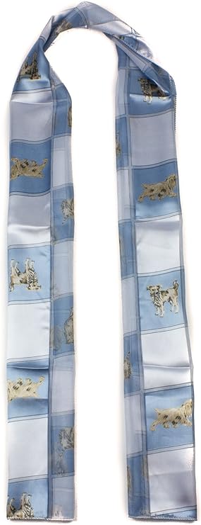 Soft silky dog print check Scarf