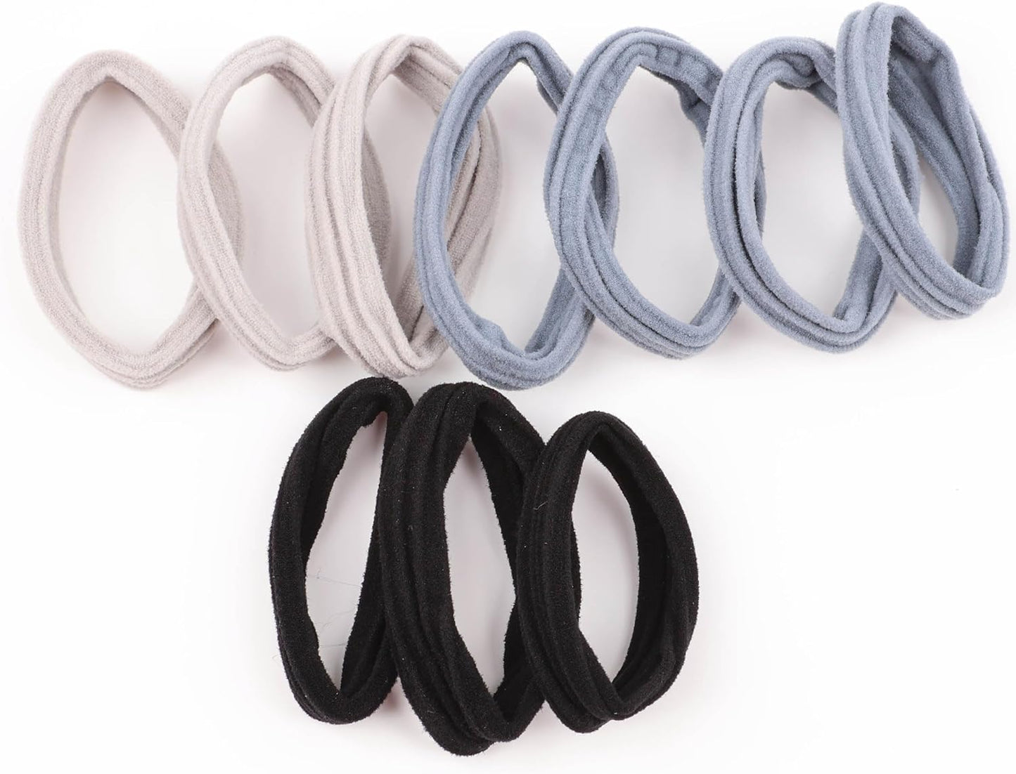 8pcs ribbed ponytail bands