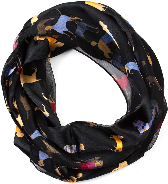 dog print striped scarf