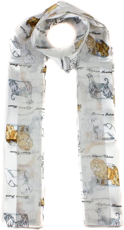 Soft silky dog print check Scarf