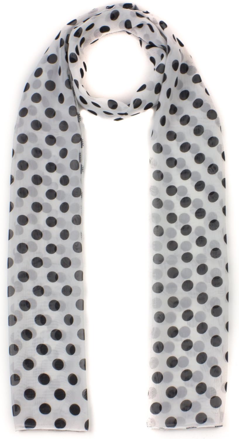 POLKA DOT CHIFON NECK WRAP
