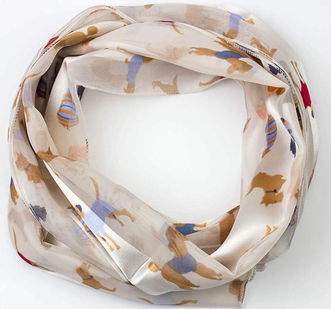 dog print striped scarf