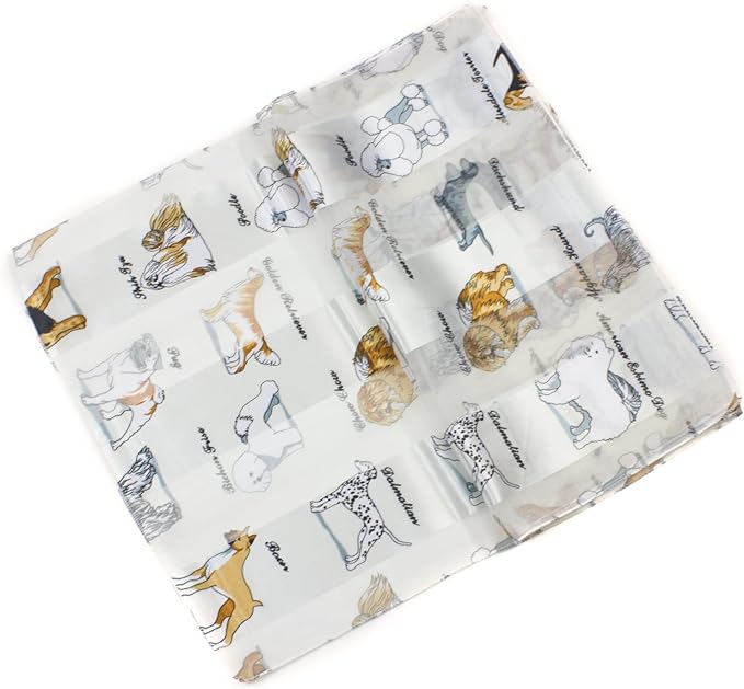 Soft silky dog print check Scarf