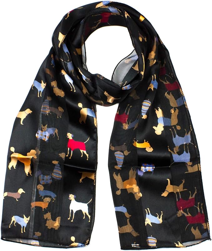 dog print striped scarf