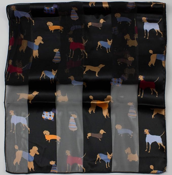 dog print striped scarf