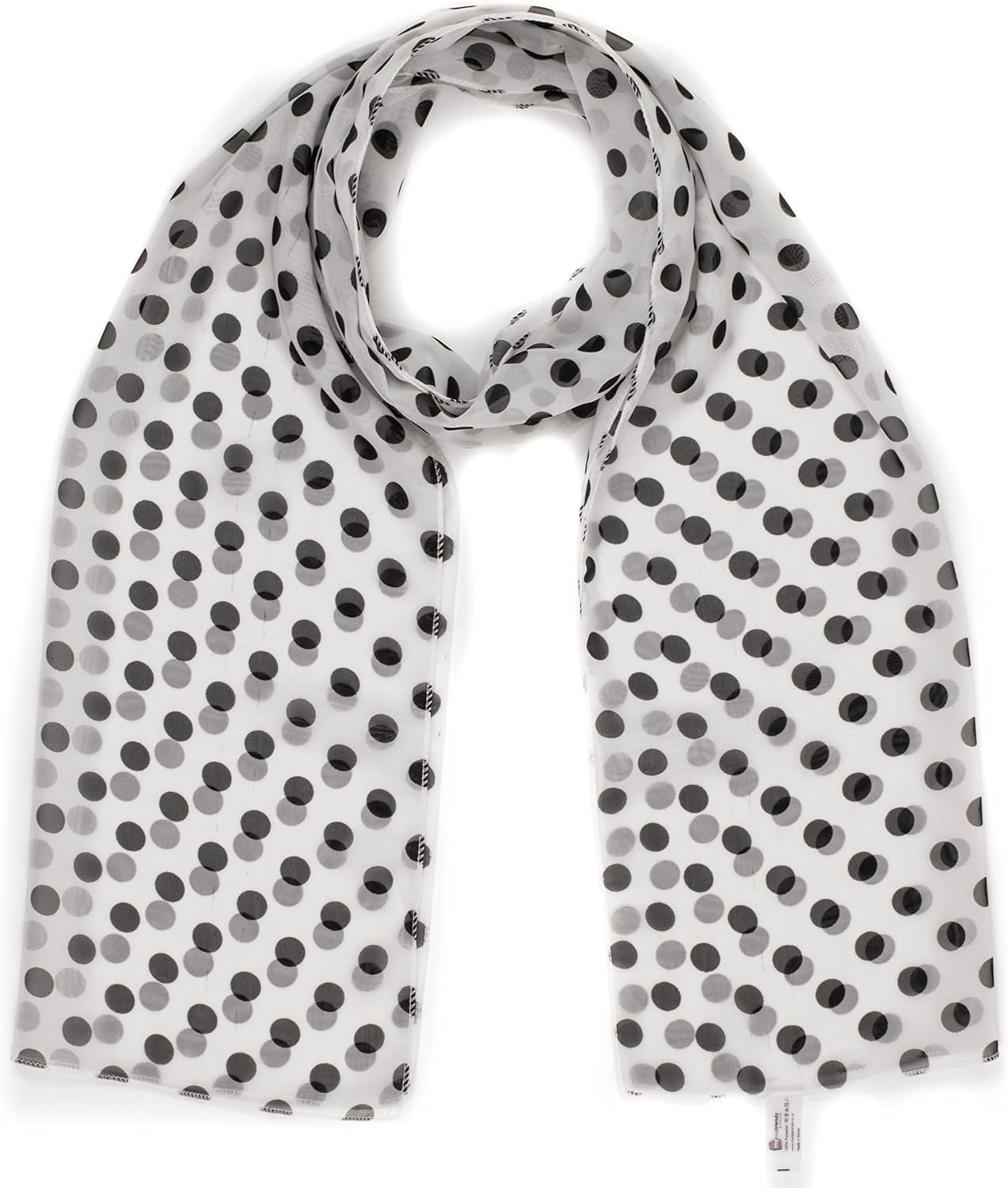POLKA DOT CHIFON NECK WRAP