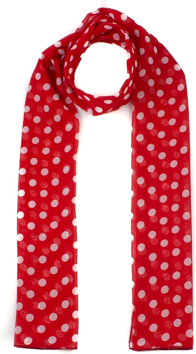 POLKA DOT CHIFON NECK WRAP