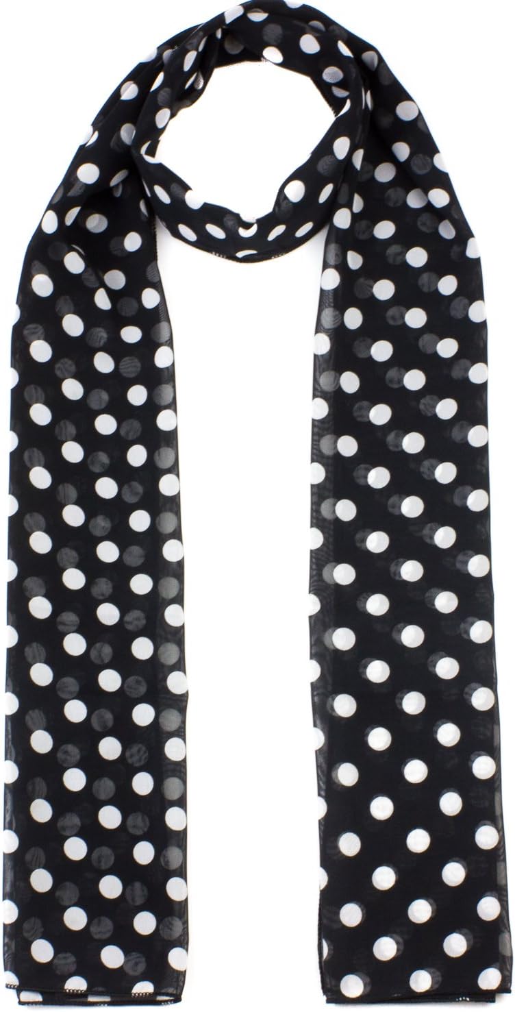 POLKA DOT CHIFON NECK WRAP