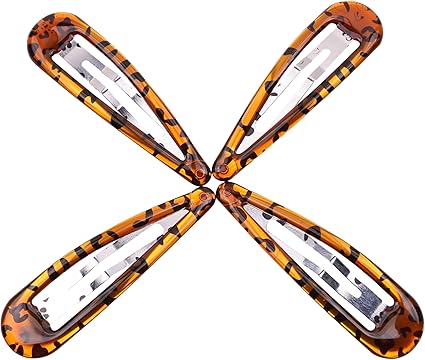 Large Epoxy Hair Snap Clips (4-Pack) - No-Slip Sleepies Barrettes for Women & Girls