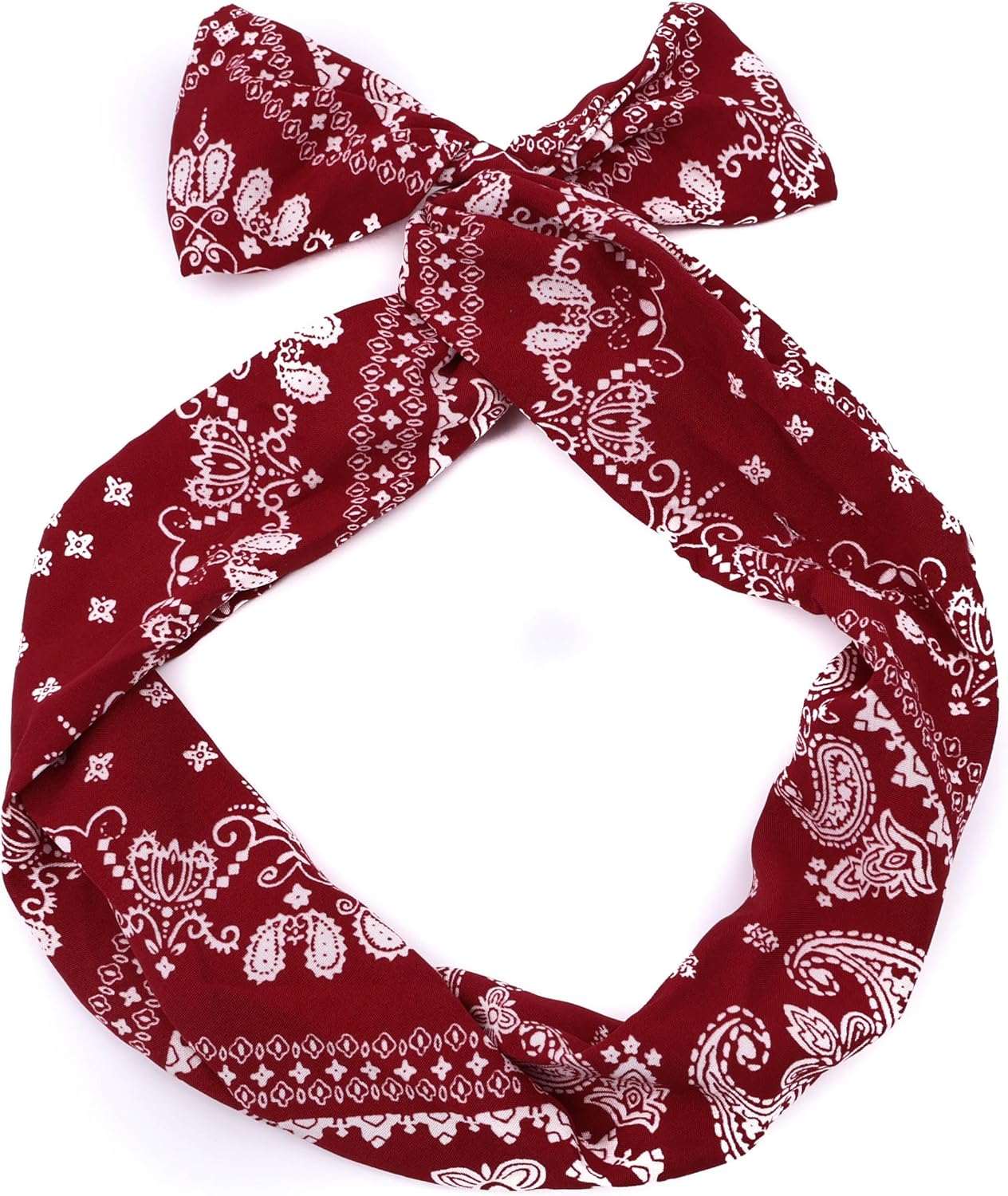 Paisley bandana printed bow knotted headband