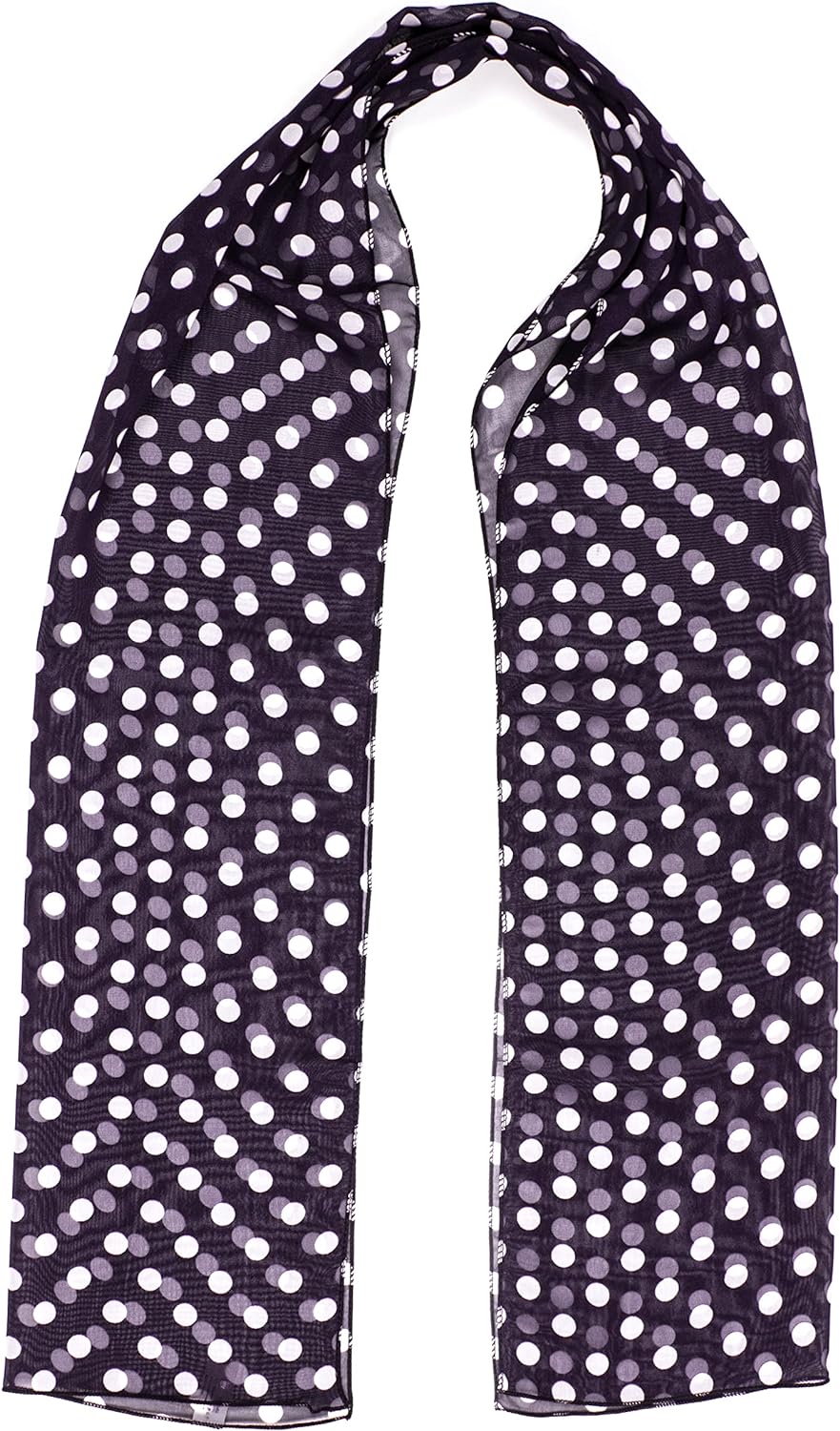 POLKA DOT CHIFON NECK WRAP