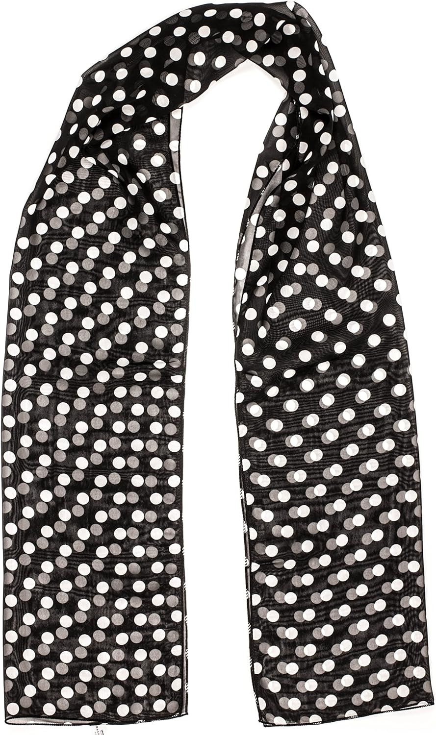 POLKA DOT CHIFON NECK WRAP