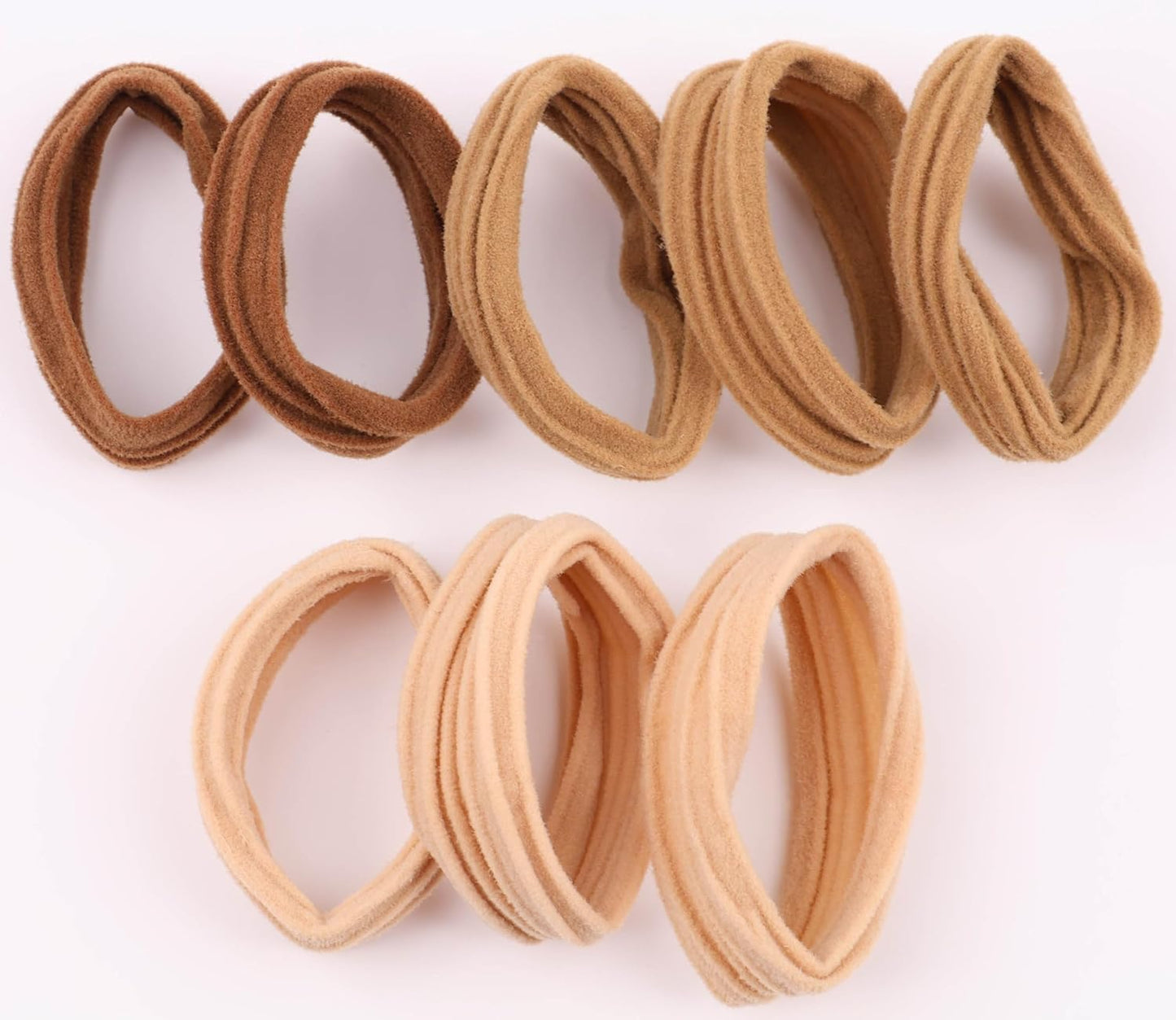 8pcs ribbed ponytail bands
