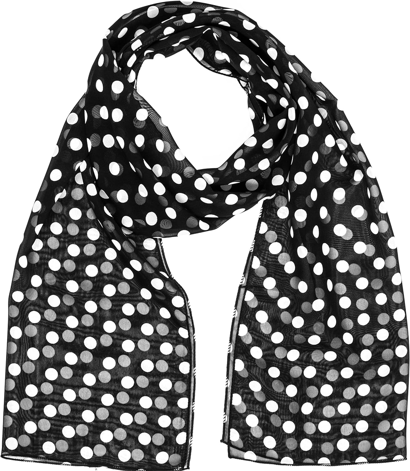 POLKA DOT CHIFON NECK WRAP
