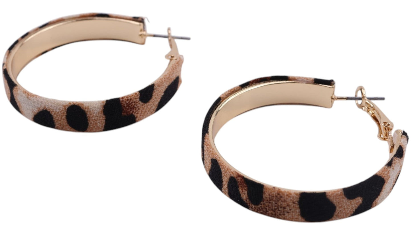 Leopard print hoops