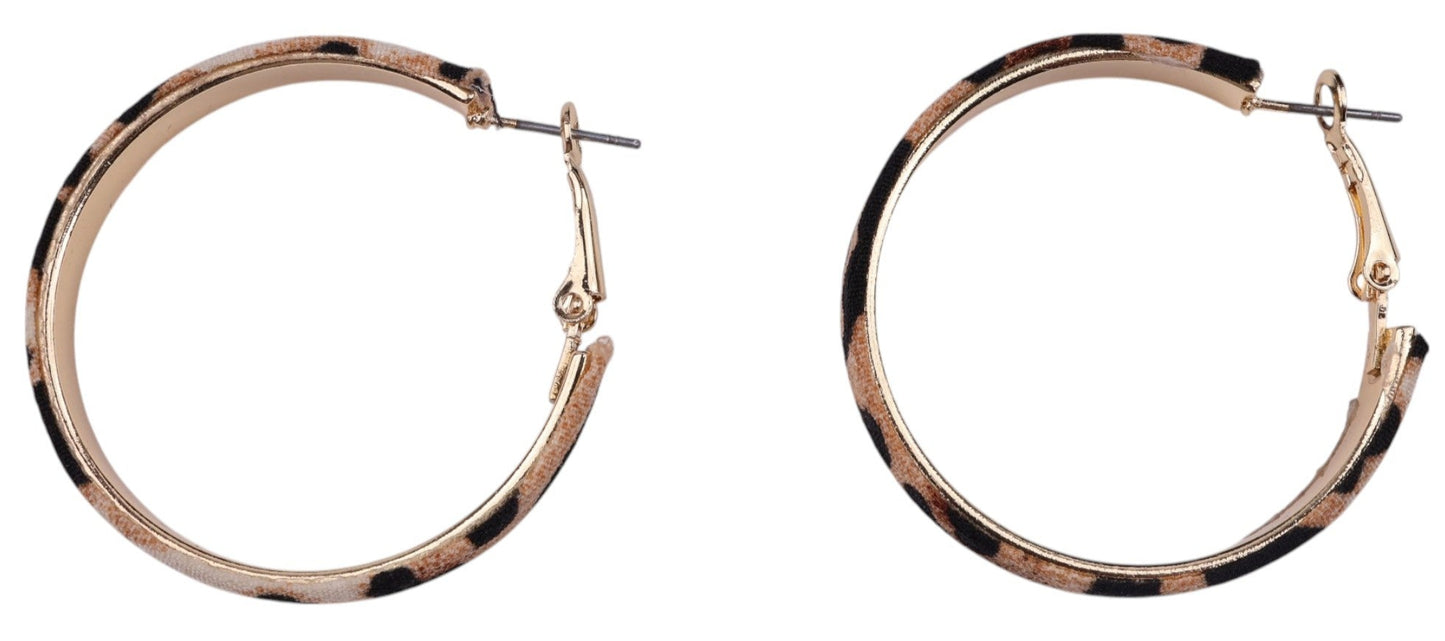 Leopard print hoops