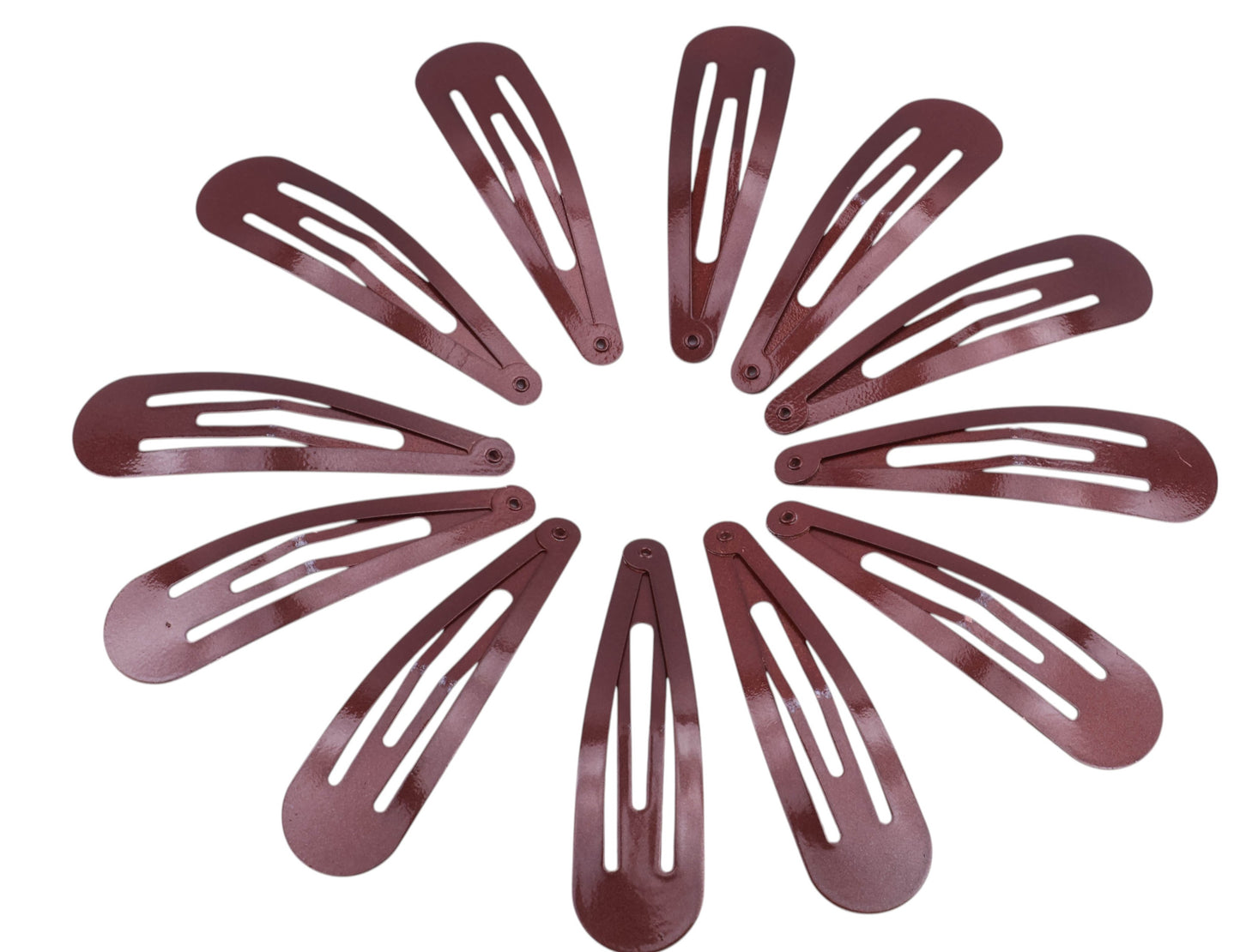 12 pcs Plain Snap Hair Clip Slider