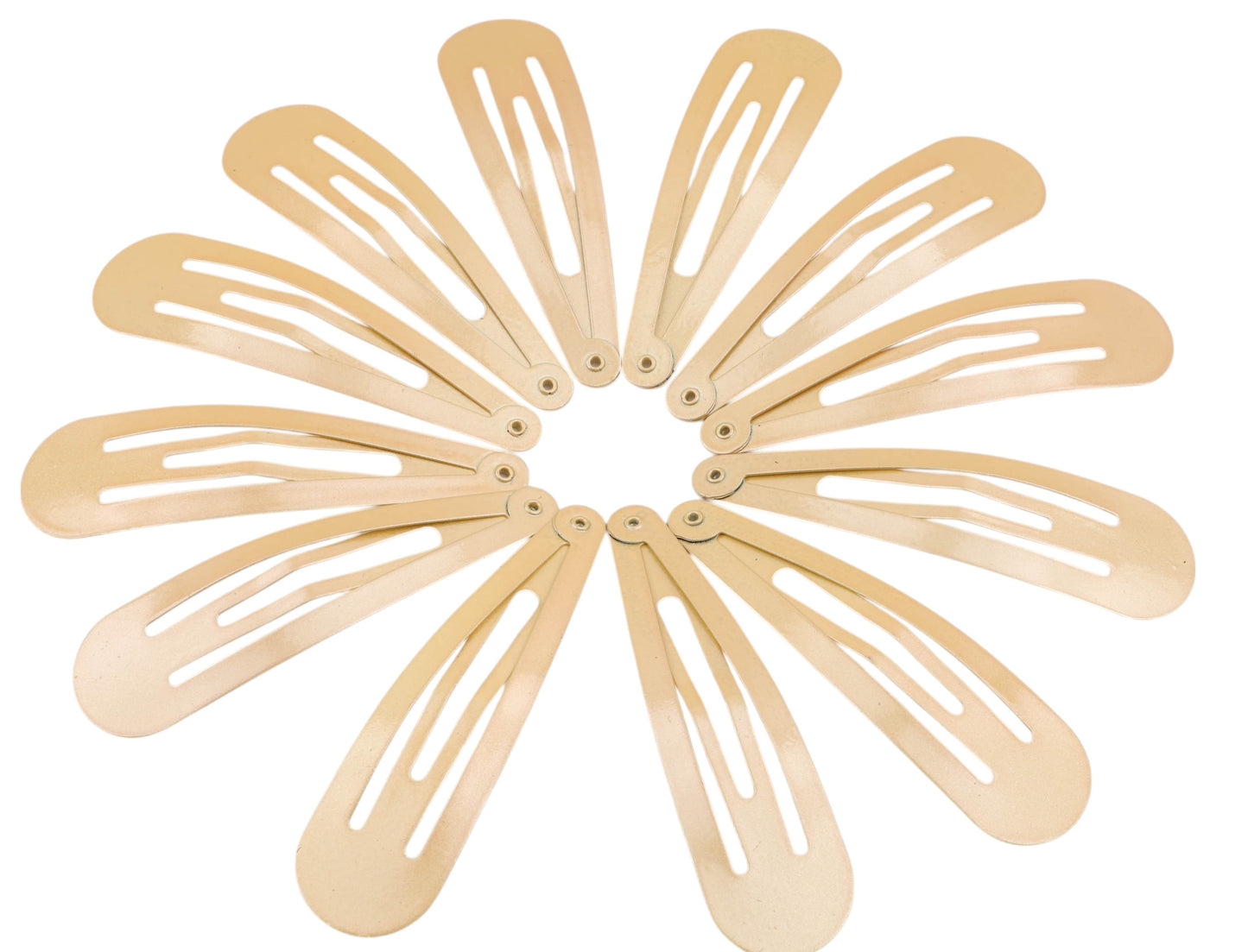 12 pcs Plain Snap Hair Clip Slider