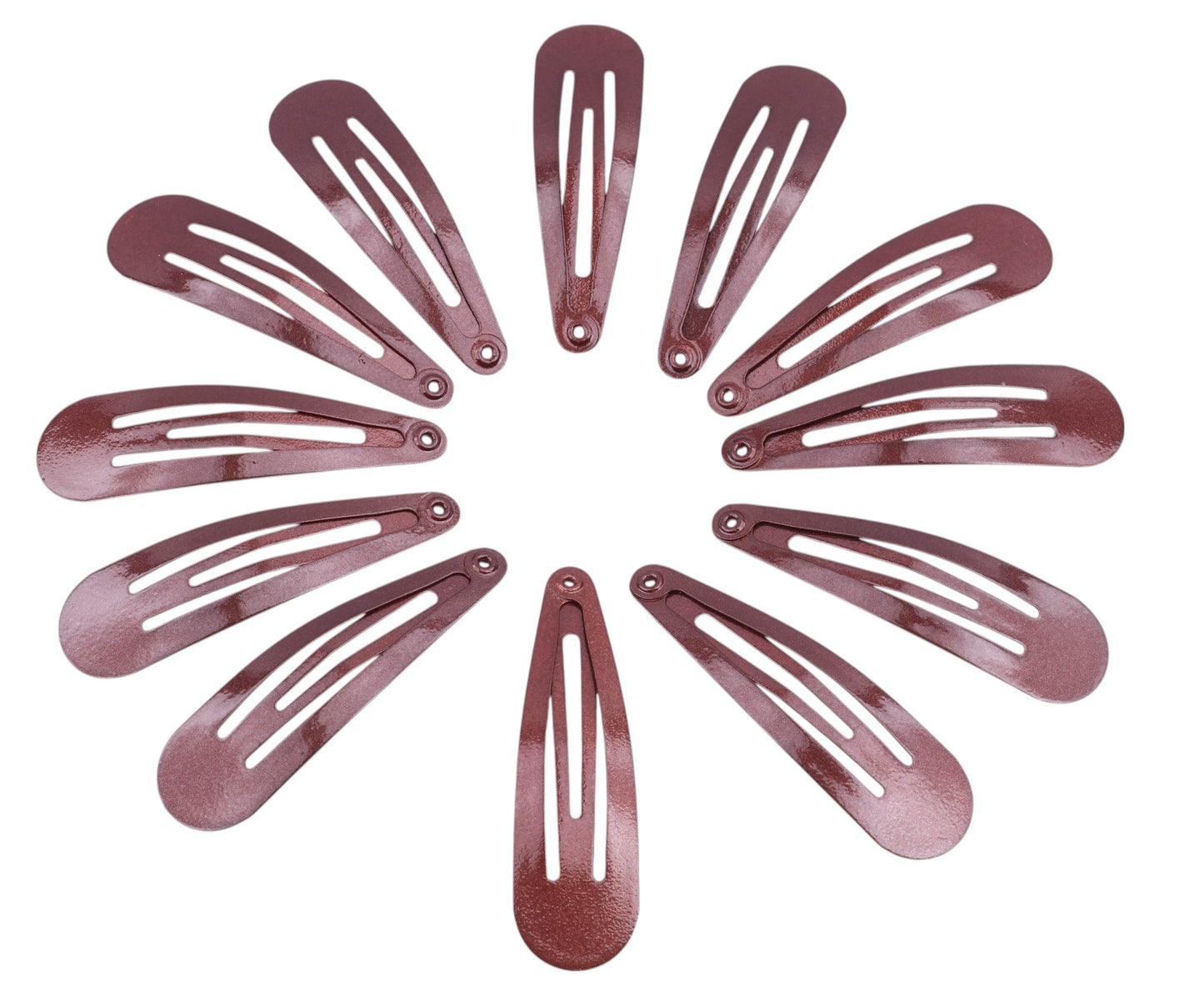12 pcs Plain Snap Hair Clip Slider