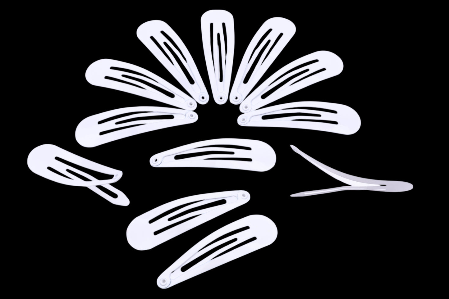 12 pcs Plain Snap Hair Clip Slider