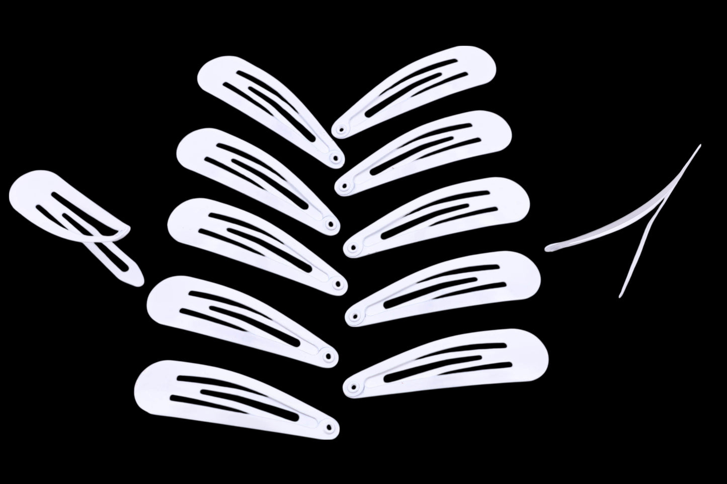 12 pcs Plain Snap Hair Clip Slider