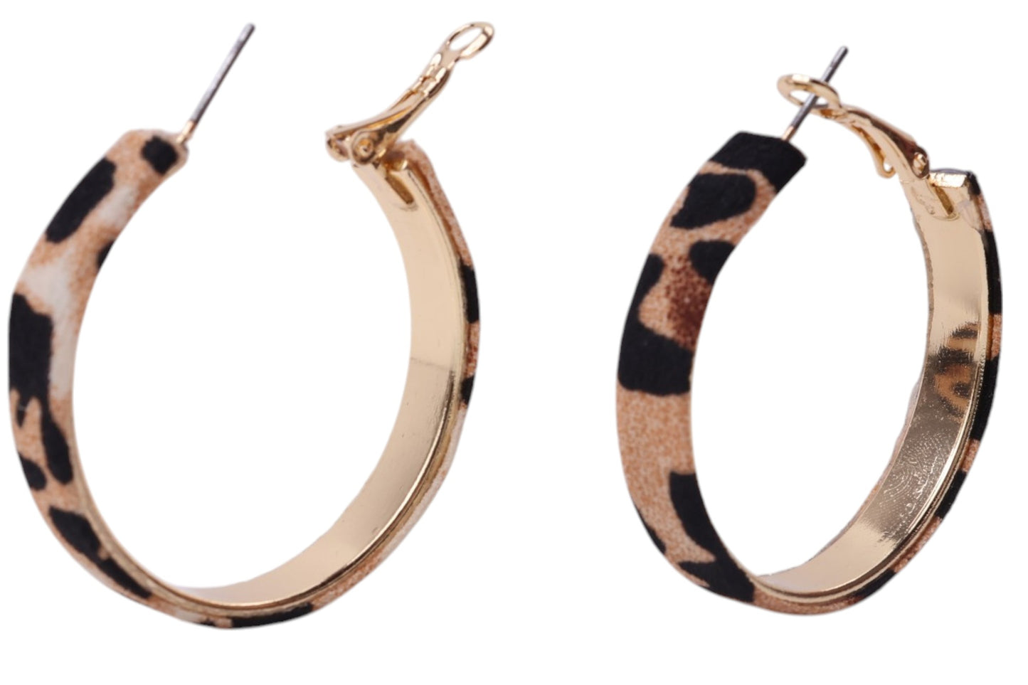 Leopard print hoops