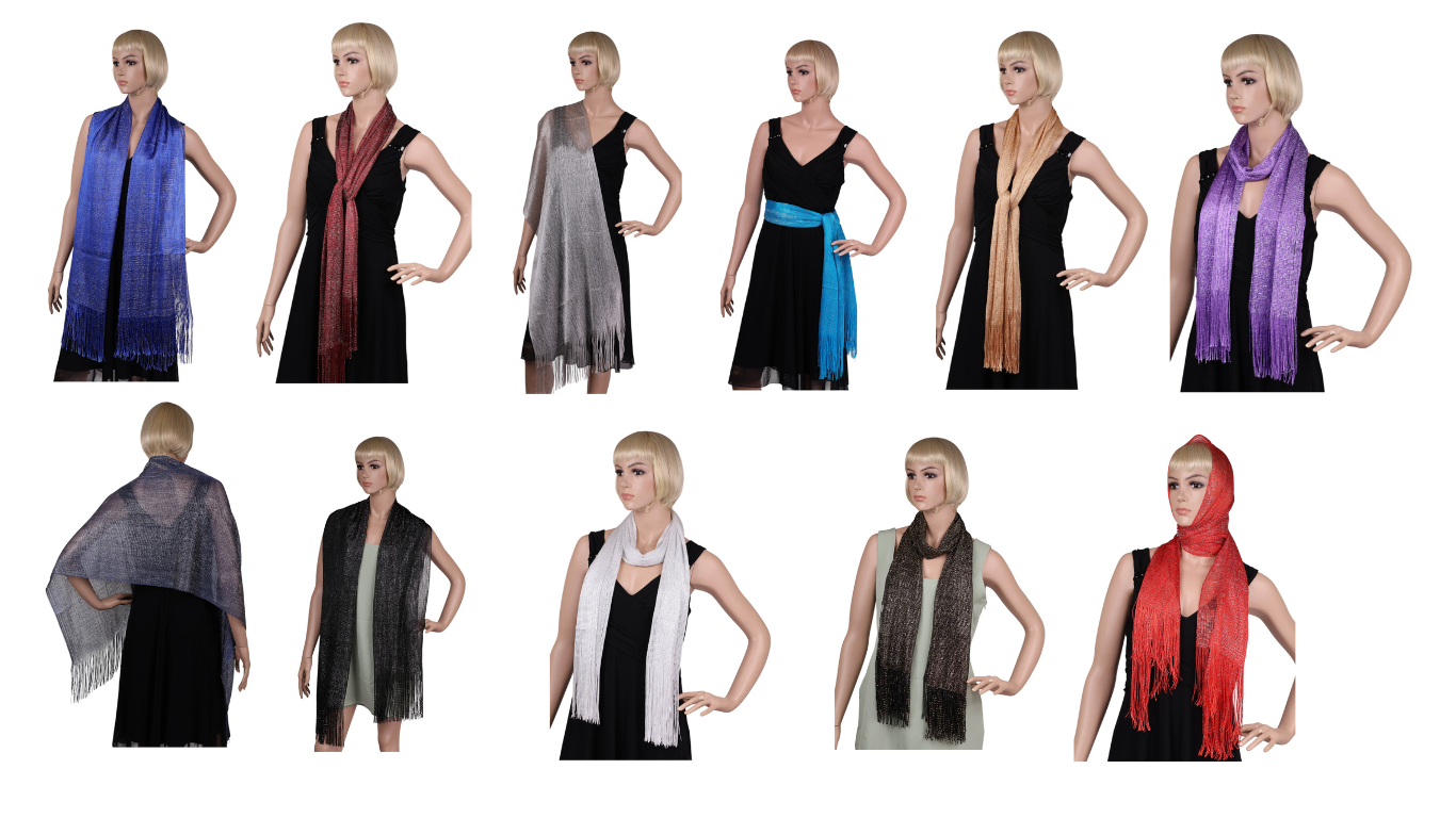 Metallic Lurex glitter scarf