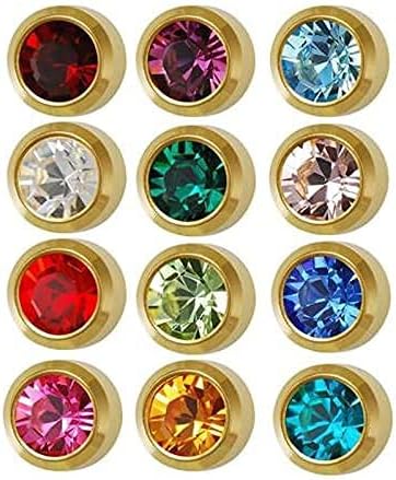 Pack of 12 pair Clear/Assorted stud earrings