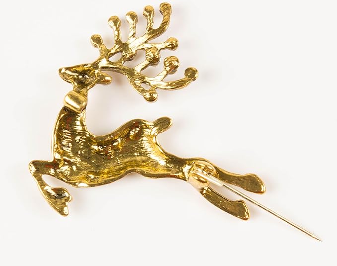 Golden Glimmer Reindeer Brooch and Lapel Pins