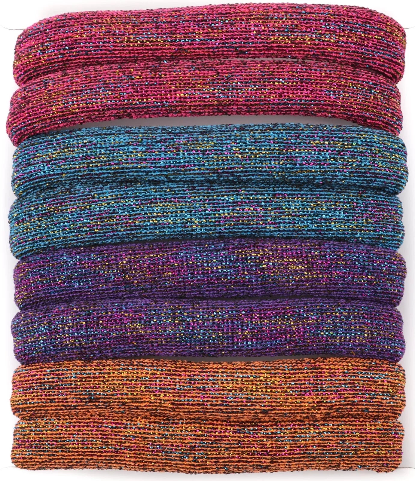 set of 8 glitter large jersey elastic