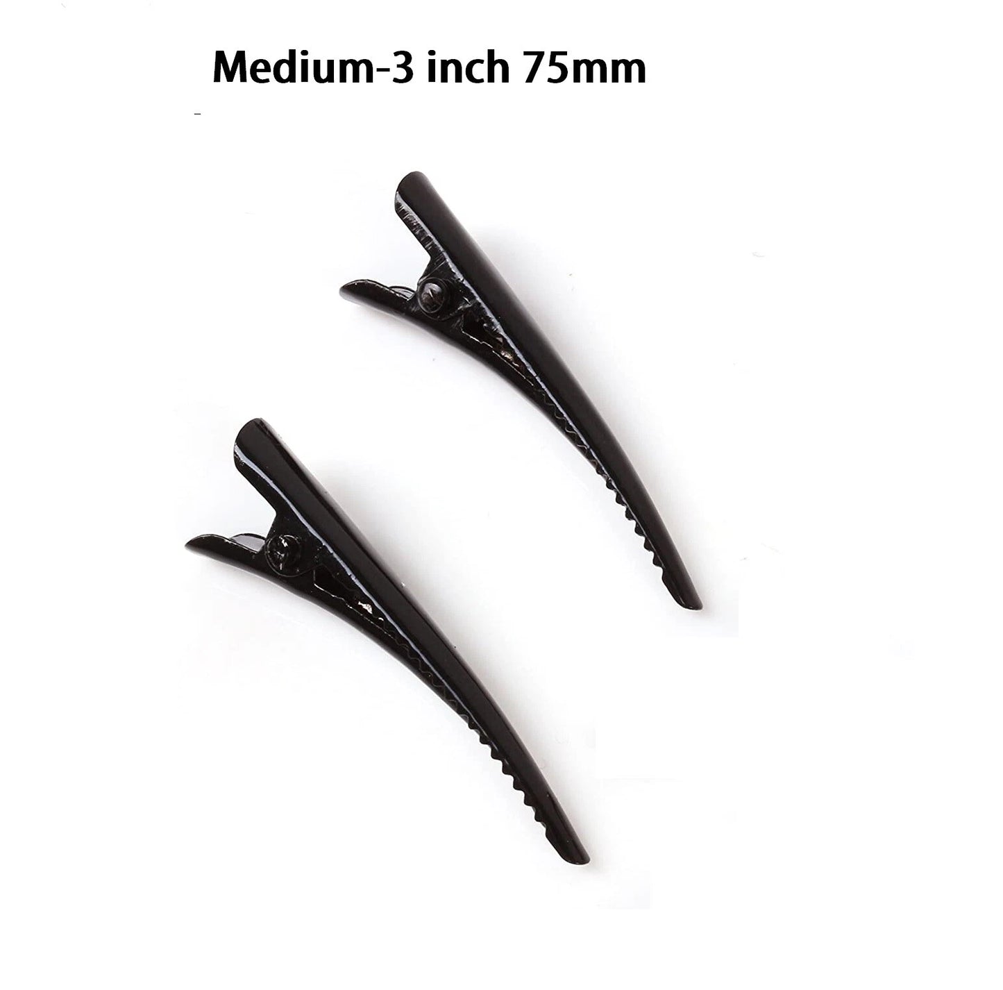 Large Metal Beak Hair Clip Concorde Pelican Clip with Crystals Glitter for Women Hair Styling - Black