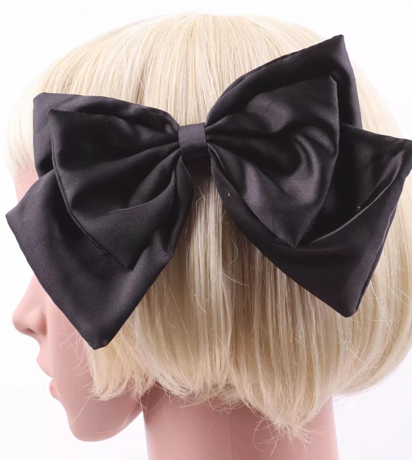 Silk satin plain Bow hair barrette