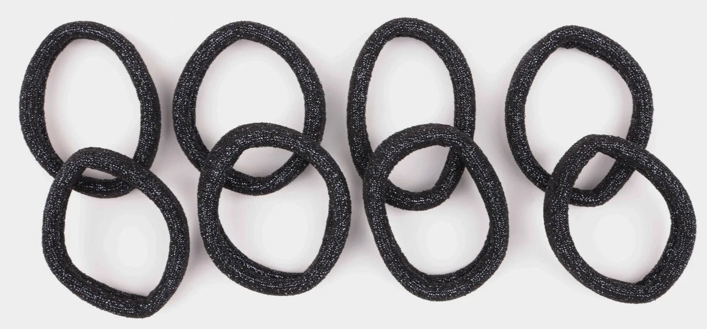 set of 8 glitter large jersey elastic