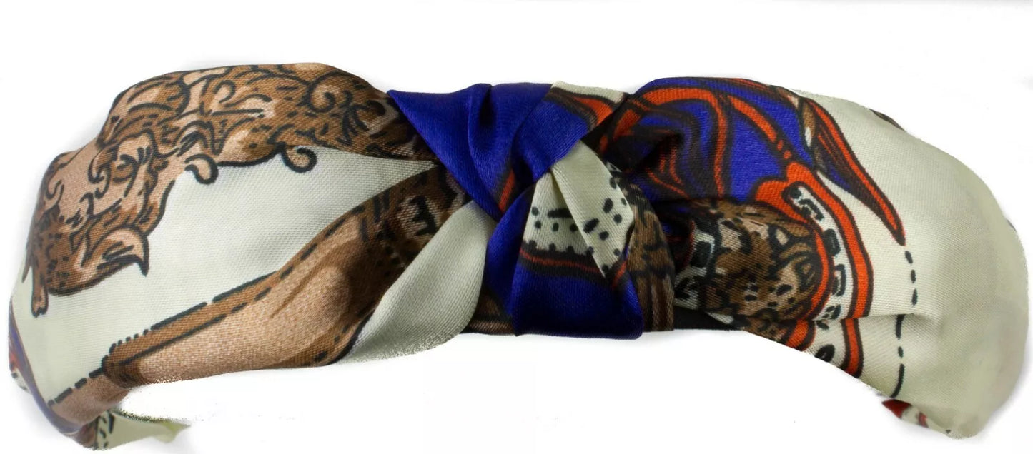 Retro print knotted headband