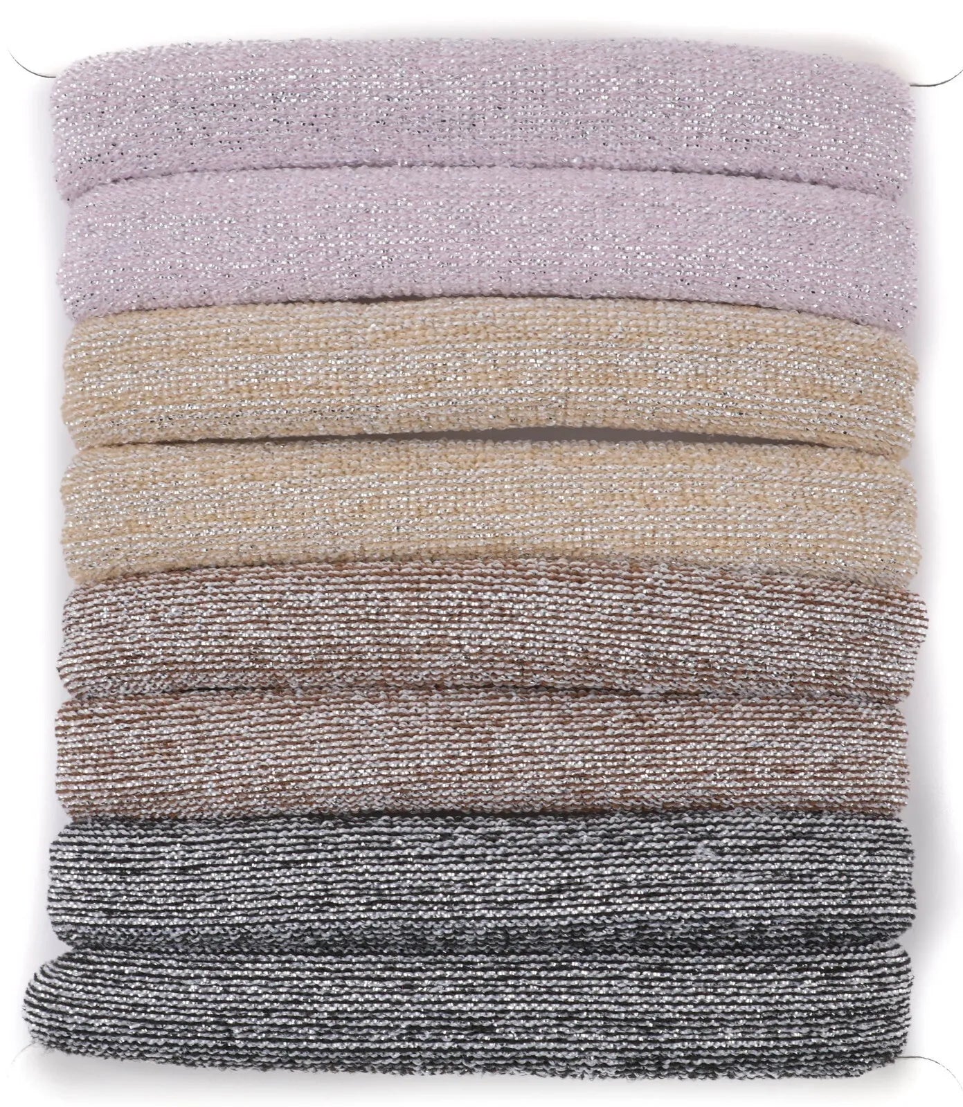set of 8 glitter large jersey elastic