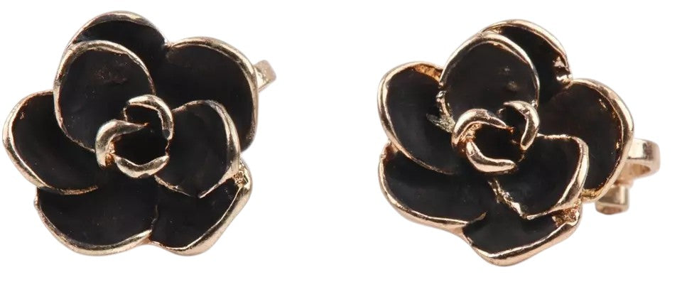 Small Crystal flower enamel stud earring